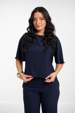 Blusa Tânia Dunas Azul Marinho
