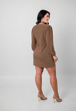 Vestido Tainá Marrom Castanho Escuro