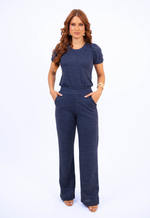 Conjunto Larissa Azul Marinho Mescla