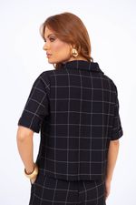 Conjunto Núbia Preto Quadriculado