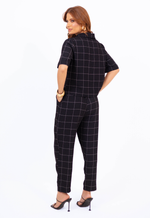 Conjunto Núbia Preto Quadriculado