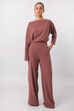 Conjunto França Marrom Bordô