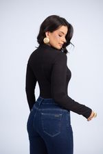 Blusa Ingrid Canelada Preto