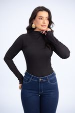 Blusa Ingrid Canelada Preto