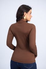 Blusa Ingrid Canelada Chocolate