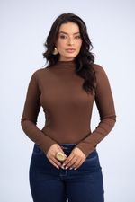 Blusa Ingrid Canelada Chocolate