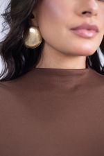 Blusa Ingrid Canelada Chocolate