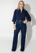 Calça Jeans Reta Sabrina Escuro