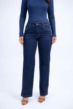 Calça Jeans Reta Flávia Escuro 