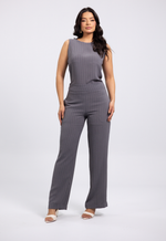 Conjunto Raquel Risca de Giz Cinza