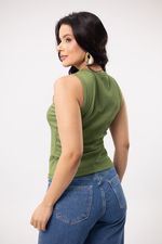Blusa Dany Canelada Verde Musgo