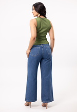 Blusa Dany Canelada Verde Musgo
