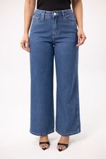 Calça Jeans Wide Leg Olivia Marmorizada