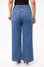 Calça Jeans Wide Leg Olivia Marmorizada