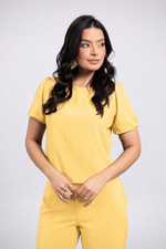 Conjunto Cecília Amarelo Manteiga