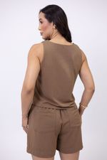 Conjunto Bruna Marrom Castanho Escuro
