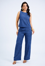 Blusa Raquel Slub Sienna Azul Marinho