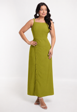 Vestido Pérola Marrant Hermés Verde Militar