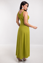 Vestido Pérola Marrant Hermés Verde Militar