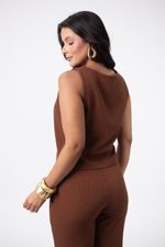 Conjunto Raquel Risca de Giz Chocolate