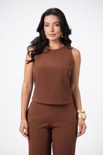 Conjunto Raquel Risca de Giz Chocolate