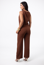 Conjunto Raquel Risca de Giz Chocolate