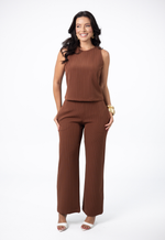Conjunto Raquel Risca de Giz Chocolate