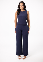 Conjunto Raquel Risca de Giz Azul Marinho
