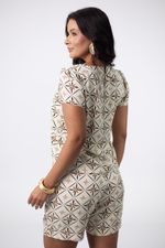Conjunto Camila Slub Estampado Bege