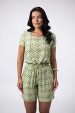 Conjunto Camila Slub Estampado Verde Chá