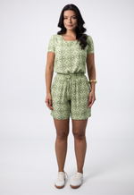 Conjunto Camila Slub Estampado Verde Chá