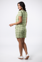 Conjunto Camila Slub Estampado Verde Chá