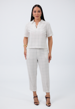 Conjunto Núbia Off White Quadriculado 
