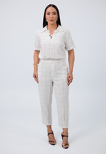 Conjunto Núbia Off White Quadriculado 