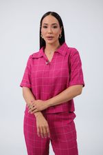 Conjunto Núbia Marrant Quadriculado Rosa Pink
