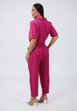 Conjunto Núbia Marrant Quadriculado Rosa Pink