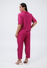 Conjunto Núbia Marrant Quadriculado Rosa Pink