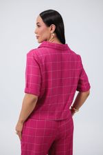 Conjunto Núbia Marrant Quadriculado Rosa Pink