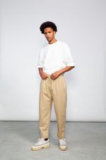 Calça Cropped Sarja Masculina - Caqui