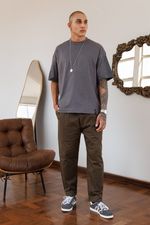 Camiseta Boxy Premium Masculina - Chumbo