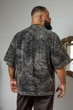 Camiseta Boxy Marmorizada Masculina - Preta