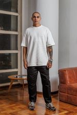 Camiseta Oversized Texturizada Masculina - Off White