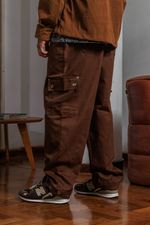 Calça Cargo Sarja Masculina - Marrom