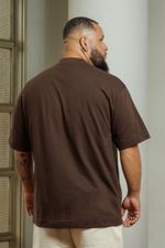 Camiseta Oversized Premium Masculina - Marrom