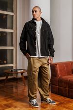 Camisa Cotelê Masculina - Preta