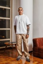 Camiseta Boxy Premium Masculina - Off White