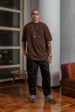 Calça Cropped Sarja Masculina - Preta