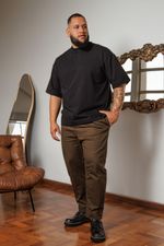 Calça Cropped Sarja Masculina - Musgo