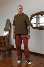 Calça Cropped Sarja Masculina - Marrom