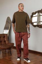 Calça Cropped Sarja Masculina - Marrom